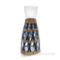 colorful paper rattan wrap glass rattan/wicker wrapped glass